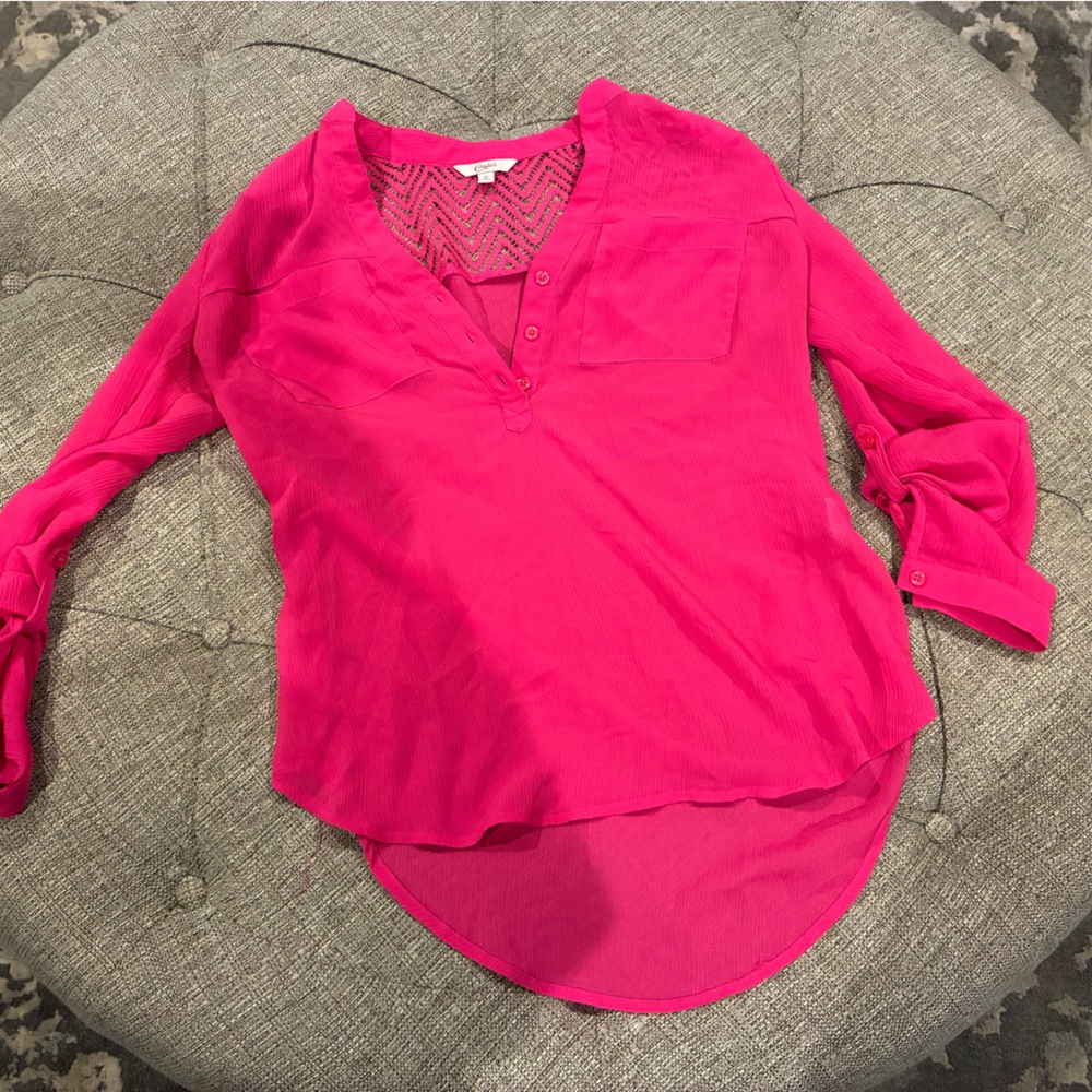 Hot Pink Lace Blouse